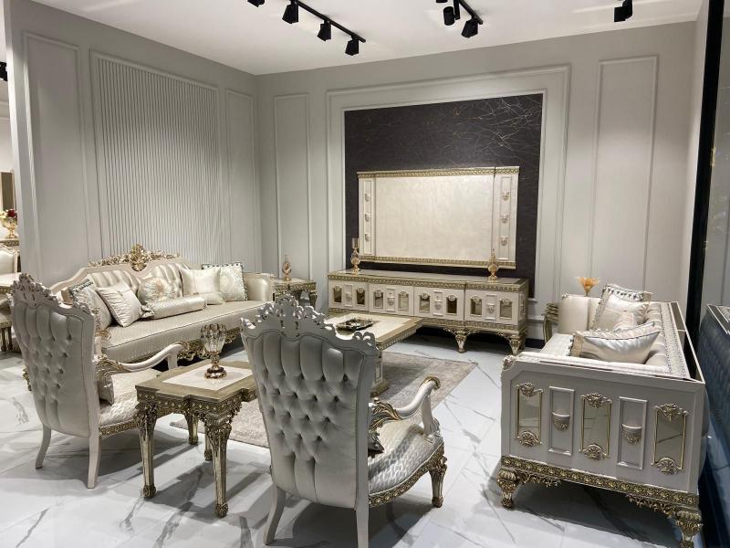 Luxury Classic Venedik Krem Koltuk Takımı