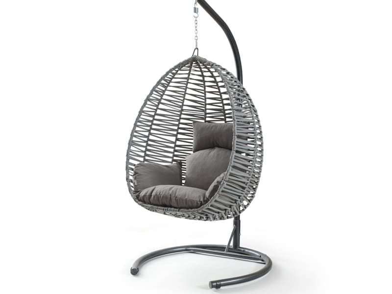 Clas Gri Rattan Gri Kumaş Salıncak