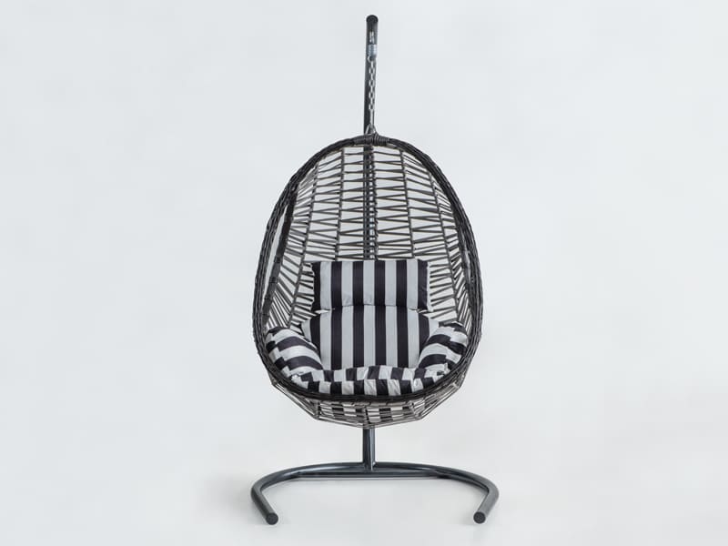 Cosma Kahve Rattan Zebra Kumaş Salıncak