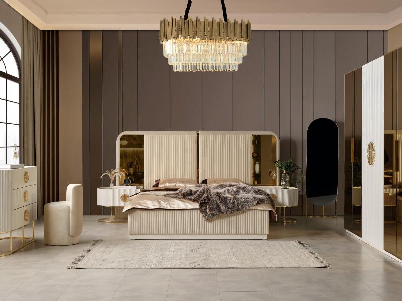 Gucci Capucino siyah cam gold metal Yatak Odası Takımı