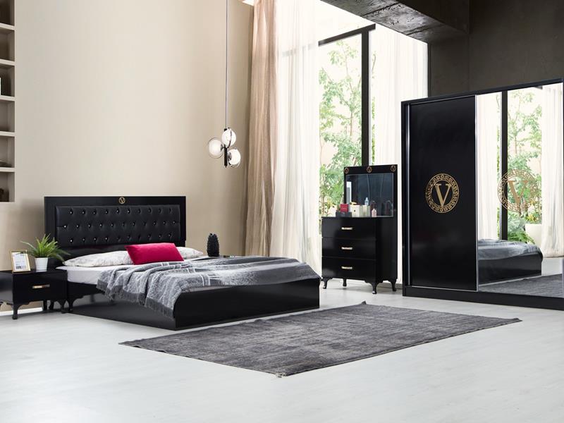 New Versac Siyah Yatak Odası Takımı