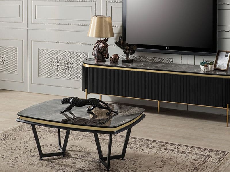 Tesla Black Gold Orta Sehpa