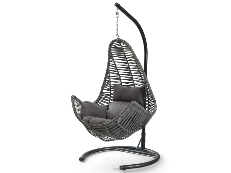 Zen Gri Rattan Gri Kumaş Salıncak