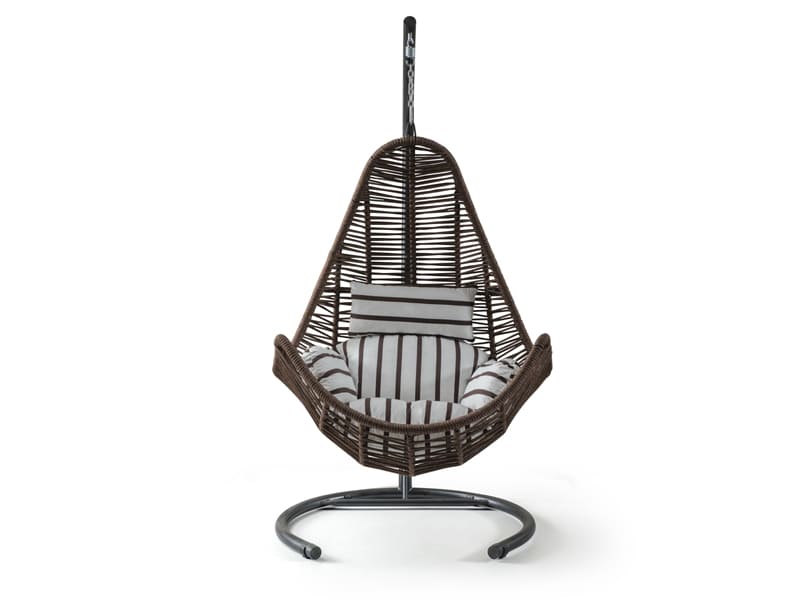 Zen Kahve Rattan Kahve Zebra Kumaş Salıncak
