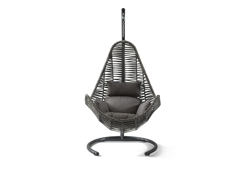 Zen Gri Rattan Gri Kumaş Salıncak