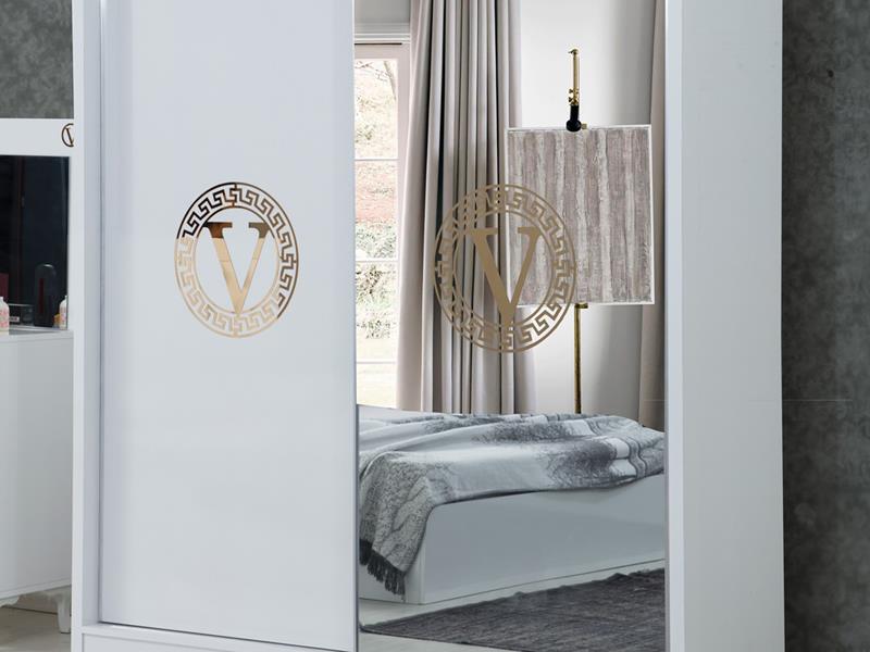 New Versac Beyaz Yatak Odası Takımı