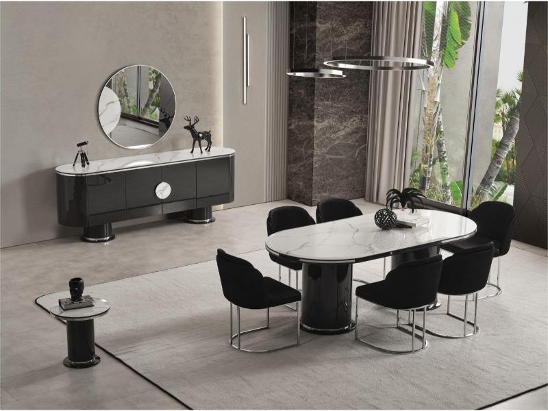 Cartier Antrasit Yemek Salonu