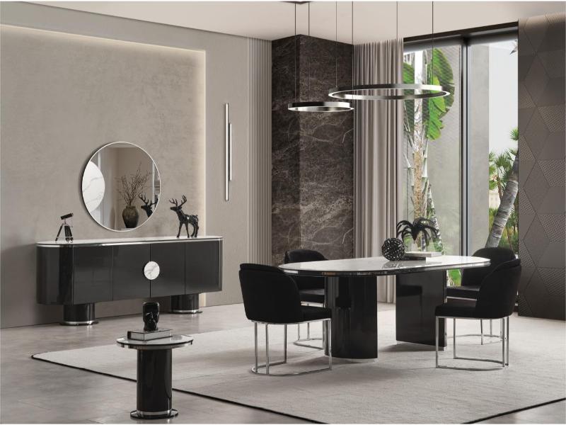 Cartier Antrasit Yemek Salonu