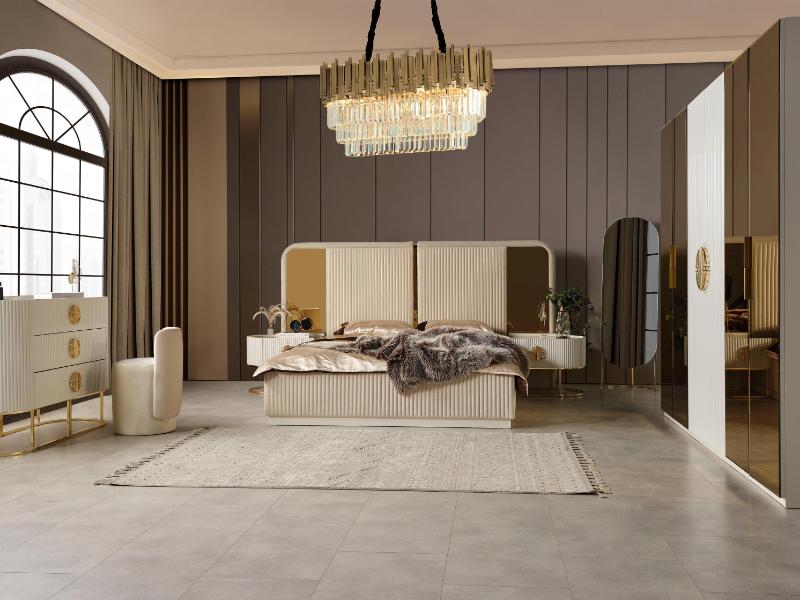 Gucci Capucino siyah cam gold metal Yatak Odası Takımı