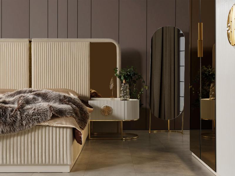 Gucci Capucino siyah cam gold metal Yatak Odası Takımı