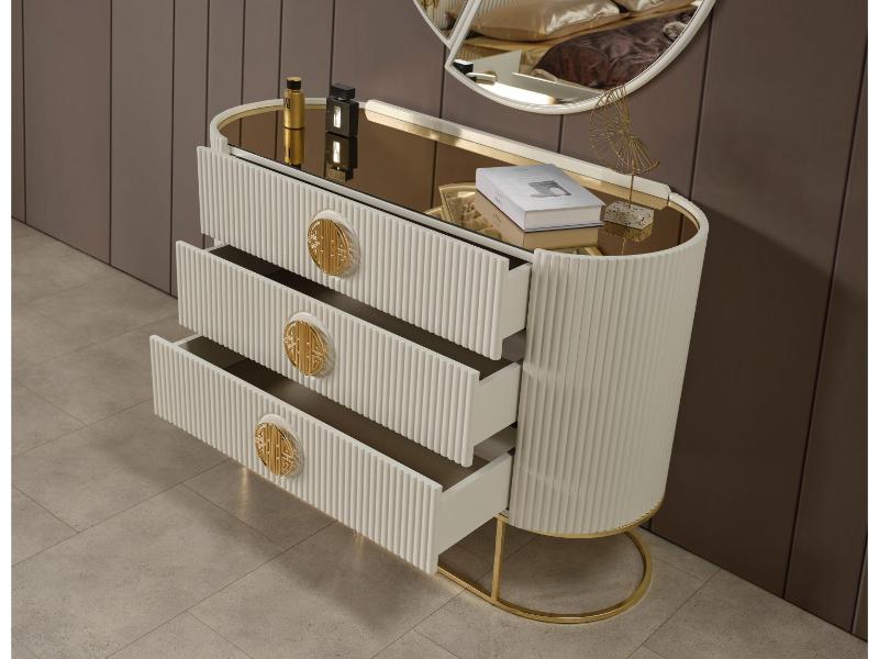 Gucci Capucino siyah cam gold metal Yatak Odası Takımı