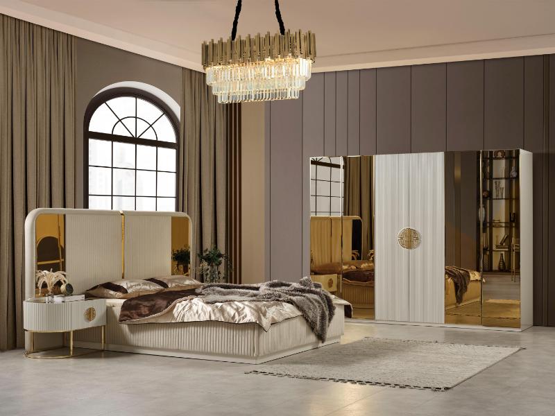 Gucci Capucino siyah cam gold metal Yatak Odası Takımı