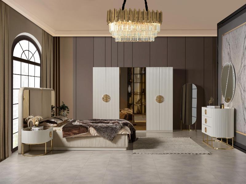 Gucci Capucino siyah cam gold metal Yatak Odası Takımı