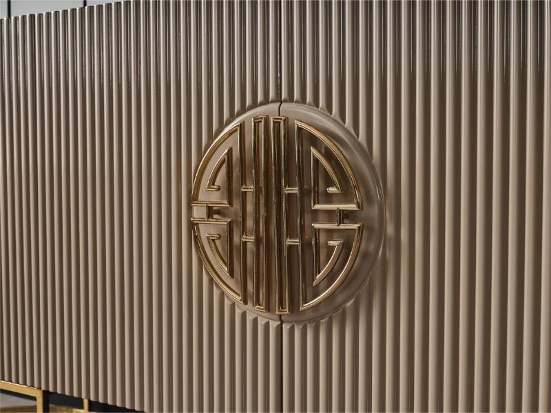 Gucci Capucino siyah cam gold metal Tv Ünitesi