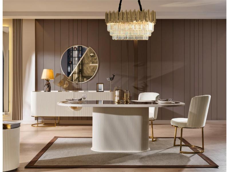 Gucci Ekru Gold Yemek Odası Takımı