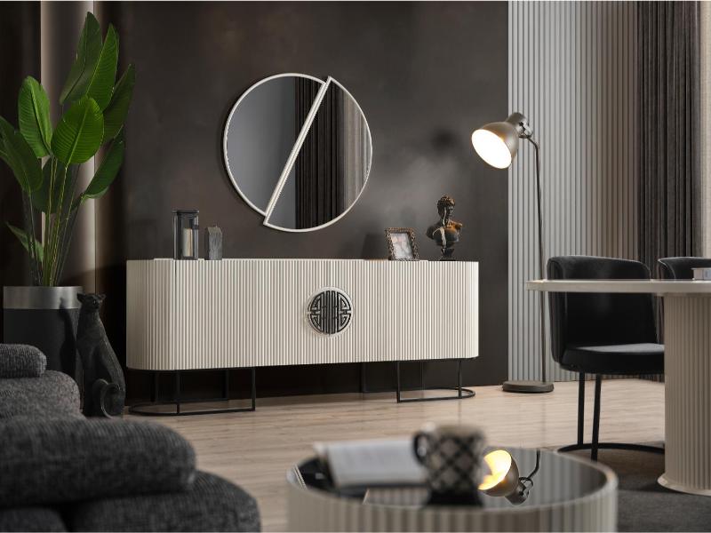 Gucci Ekru Siyah Serisi Yemek Odası Takımı