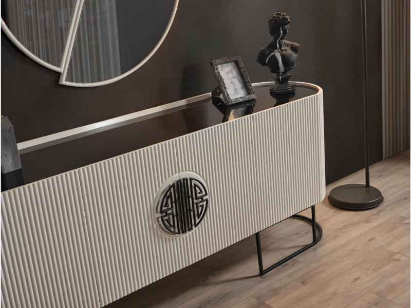 Gucci Ekru Siyah Serisi Yemek Odası Takımı