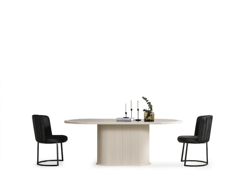 Gucci Ekru Siyah Serisi Yemek Odası Takımı