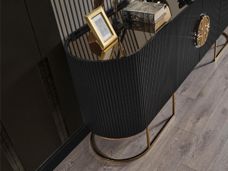 Gucci Siyah Gold Yemek Odası Takımı