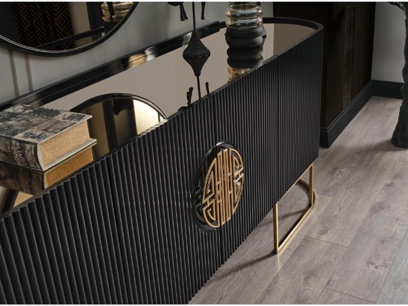 Gucci Siyah Gold Yemek Odası Takımı