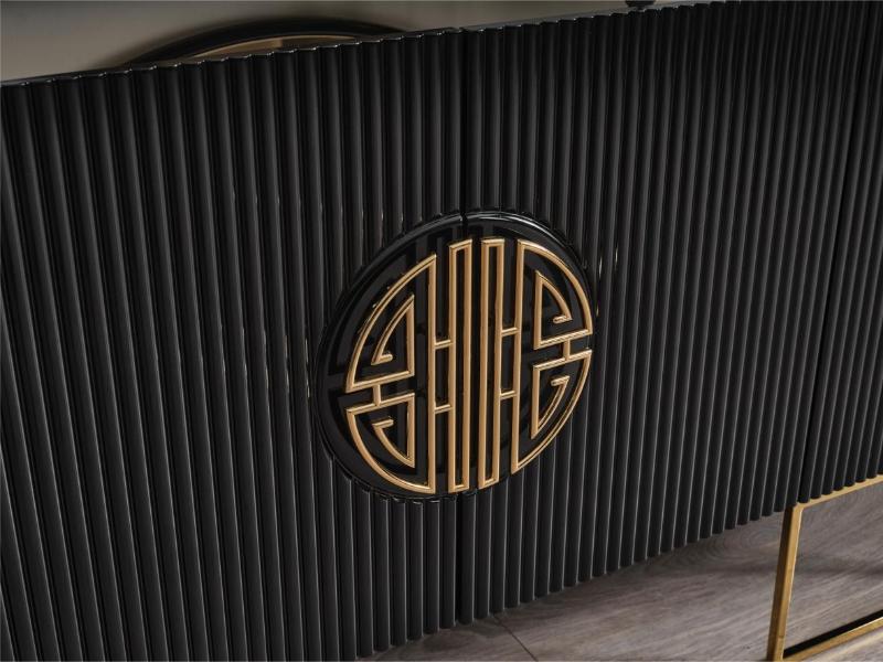 Gucci Siyah Gold Yemek Odası Takımı