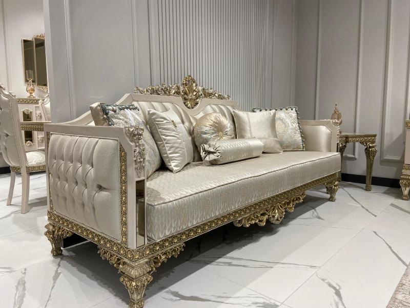 Luxury Classic Venedik Krem Koltuk Takımı