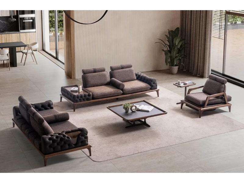 Pisa Ahşap Ayaklı Koltuk Takımı